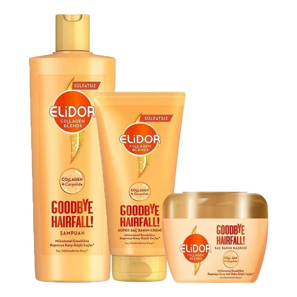 Elidor Collagen Blends Şampuan 350ml Saç Bakım Kremi 170ml Saç Bakım Maskesi 160ml Saç 3lü Set - Görsel 5
