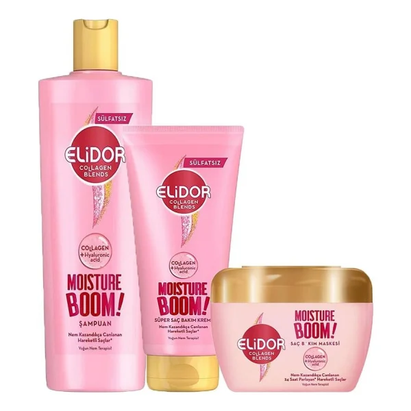 Elidor Collagen Blends Sampuan 350ml Sac Bakim Kremi 170ml Sac Bakim Maskesi 160ml Yogun Nem Terapisi 3lu Set - Görsel 5