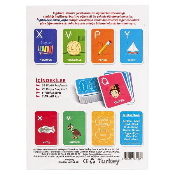 Diytoy İngilizce Alfabe Flash Cards 18 Ay+ - Görsel 3