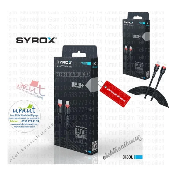 Syrox C130l 1.1 M Type-C To Lightning Hızlı Şarj Kablosu - Görsel 3