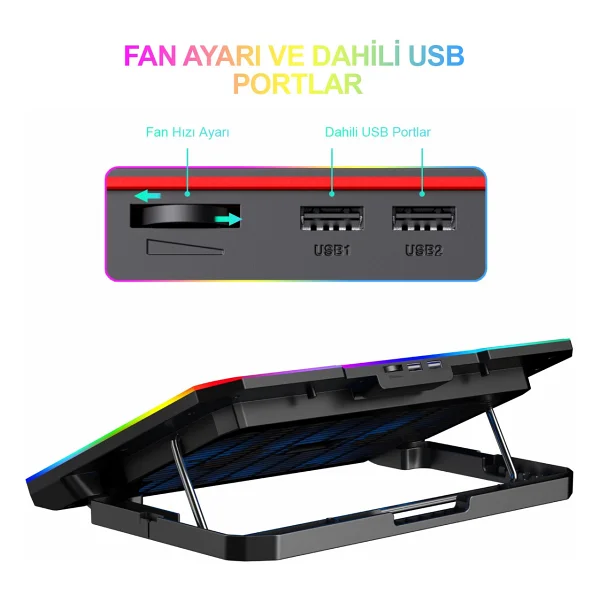Havit Gamenote F2069 2 Fanlı 16" Laptop Soğutucu - Görsel 3