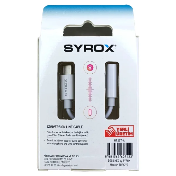 Syrox Dt22t-A Type-C To Aux Dönüştürücü - Görsel 3