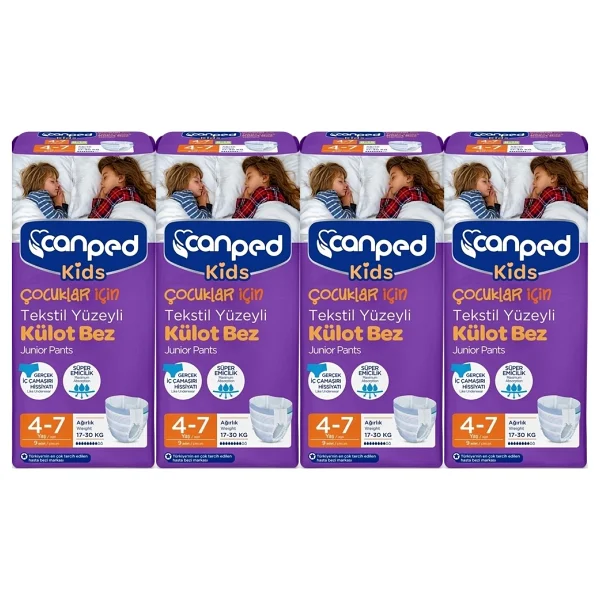 Canped Kids Tekstil Yüzeyli 4-7 Yaş 9'lu 4 Adet Çocuk Külotlu Hasta Bezi - Görsel 2