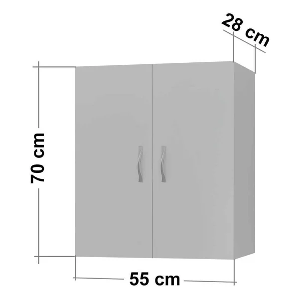 Remaks Makina Üstü Dolap, Banyo Dolabı, Çamaşır Dolabı, Havlu Dolabı - Beyaz - Görsel 5