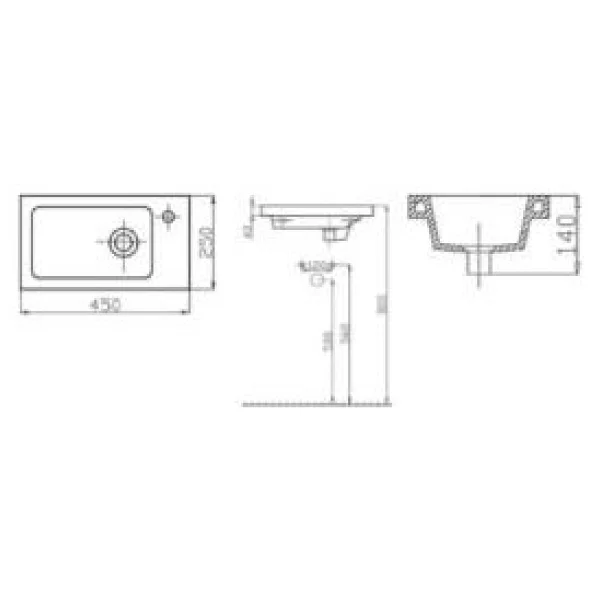 Alvit 25x45 Tezgah Üstü Lavabo - Görsel 2
