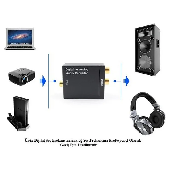 Digital To Analog Stereo Rca Optik Toslink Ses Çevirici Dönüştürücü - Görsel 4