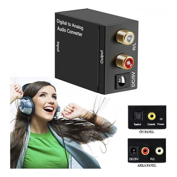 Digital To Analog Stereo Rca Optik Toslink Ses Çevirici Dönüştürücü - Görsel 5