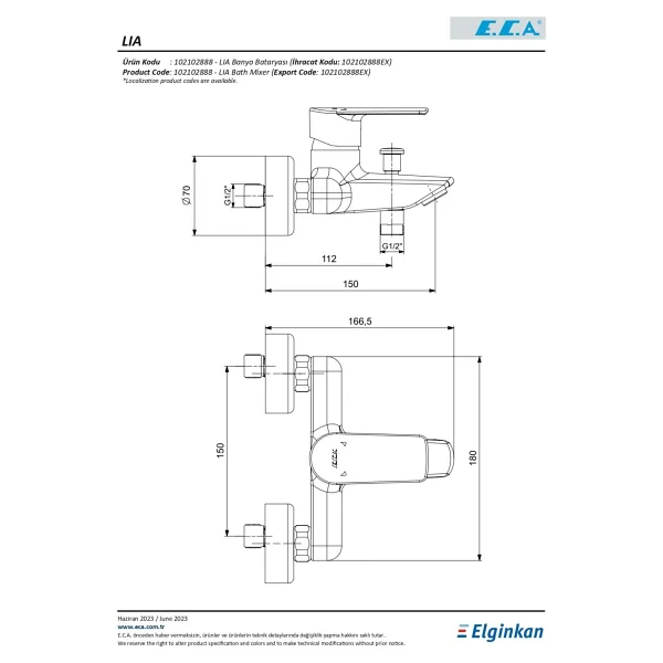 E.C.A. Lia 102102888 Banyo Bataryası - Görsel 2