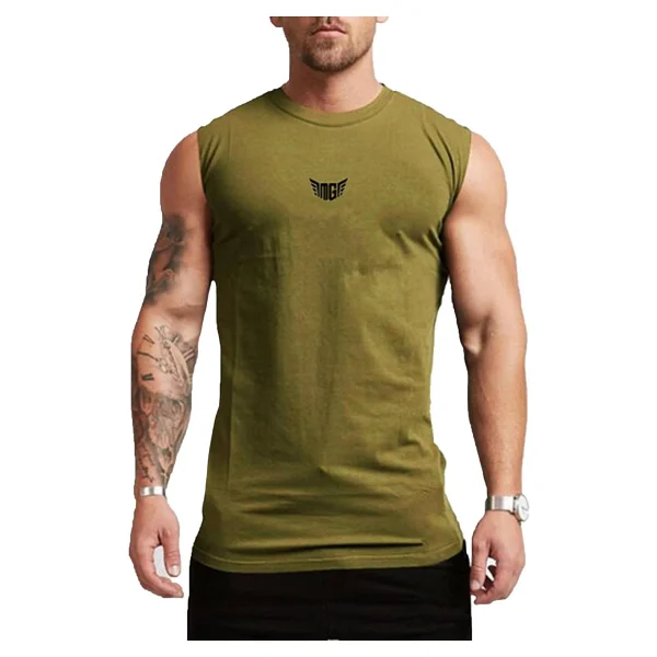 Ghassy Co. Erkek Nem Emici Hızlı Kuruma Atletik Teknik Performans Sporcu Sıfır Kol T-Shirt - Kırmızı - Görsel 3
