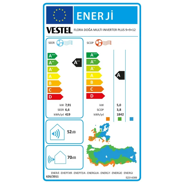 Vestel Flora Doğa Multi Inverter Plus AC 9+9+12 Klima - Görsel 5