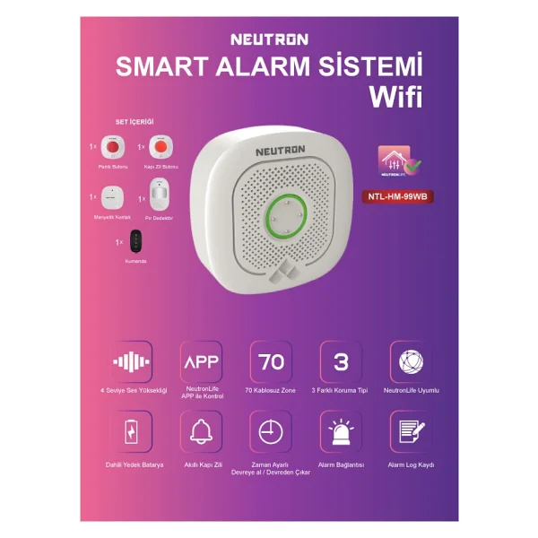 Neutron Ntl-Hm-99wb Wi-Fi Akıllı Alarm Seti - Görsel 7