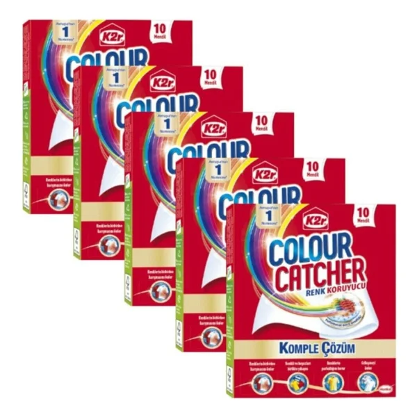 K2r Colour Catcher Renk Koruyucu Mendil 10'lu 5 Paket Parfümsüz 50 Yaprak 1 Katlı - Görsel 2