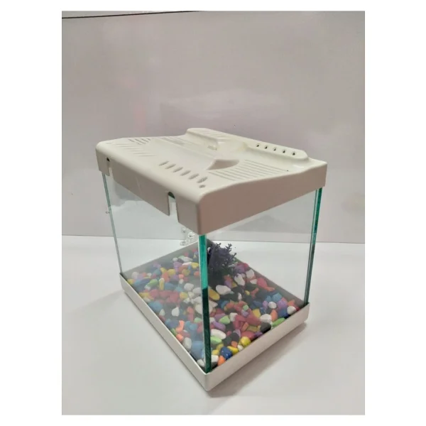 Hüma Kücük Akvaryum Aksesuarlı 20 Cm 4 Litre Beyaz - Görsel 4