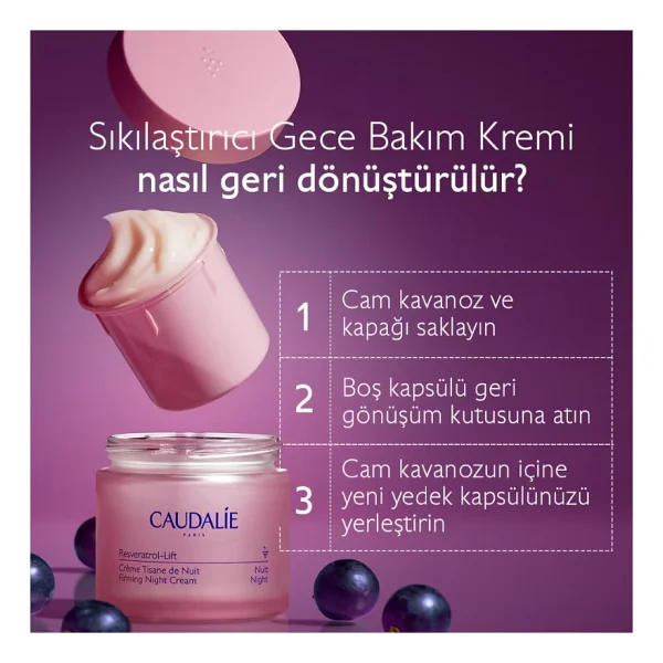 Caudalie Resveratrol Lift Refill Yedek Kapsül Sıkılaştırıcı Gece Kremi 50 Ml - Görsel 2