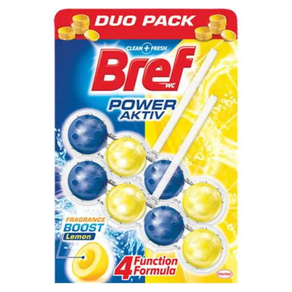 Bref Wc Power Aktiv Duopack Klozet Bloğu Limon - Görsel 2