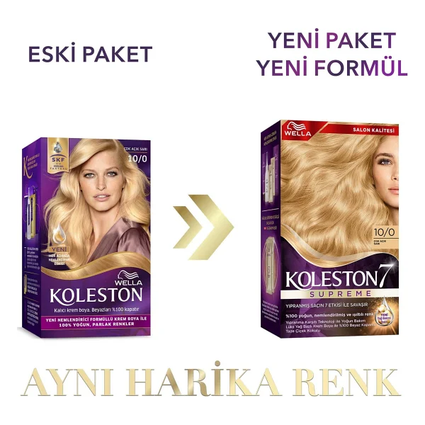 Koleston Supreme 10.0 Çok Açık Sarı Saç Boyası - Görsel 9