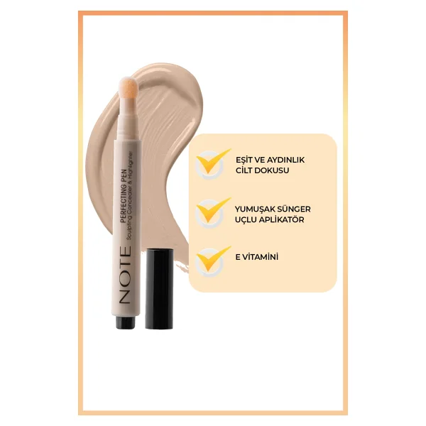 Note Perfecting Pen Aydınlatıcı Etkili 03 Light Beige 3 Ml Kalem Kapatıcı - Görsel 2