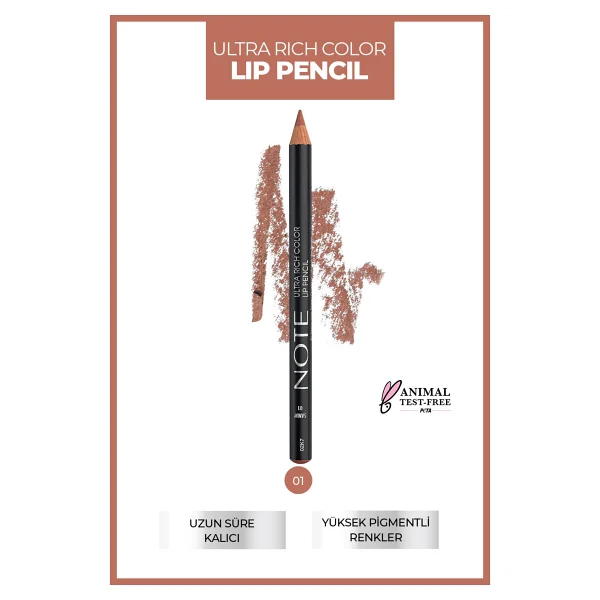 Note Ultra Rich Color Lip Pencil 01 Sandy Dudak Kalemi - Görsel 5