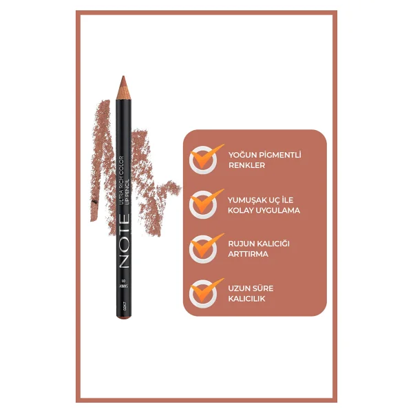Note Ultra Rich Color Lip Pencil 01 Sandy Dudak Kalemi - Görsel 2