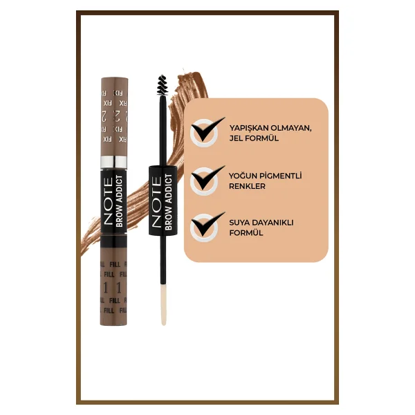 Note Brow Addict Fix & Fill 01 2' Si 1 Arada Kaş Farı - Görsel 2