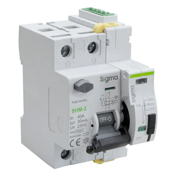 Sigma Elektrik Scrc03 Otomatik Yeniden Kurma Ünitesi 2x40 30ma Kaçak Akım Rölesi İle Set - Görsel 2