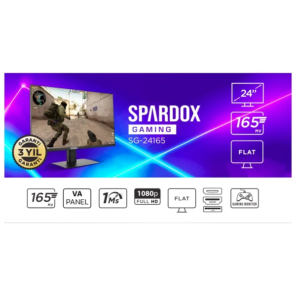 Spardox Sg-24165 24" 1 Ms Full HD Oyuncu Monitörü - Görsel 10