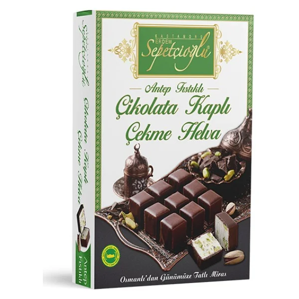 Erdem Sepetçioğlu Çikolata Kaplı Antep Fıstıklı Çekme Helva 160 Gr - Görsel 3