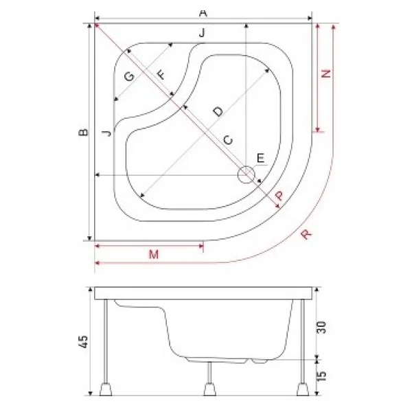 Cellesse Oval Mini Küvet 100x100 - Görsel 6