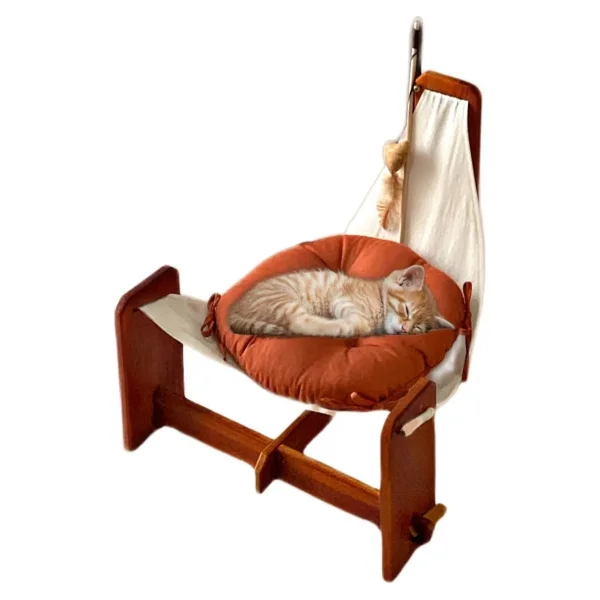 Havzoria Çam Ağacı Kedi Berjeri - Hamak Beşik - Kedi Evi - Kedi Salıncağı - Kedi Yatağı - Oyun Alanı - Ahşap Rengi - -- - Görsel 7