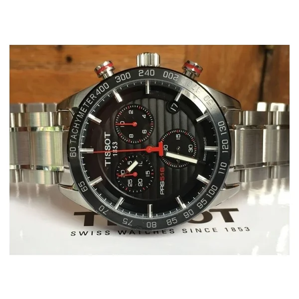 Tissot Prs 516 Chronograph T100.417.11.051.01 Çelik Kordon Siyah Erkek Kol Saati - Görsel 5