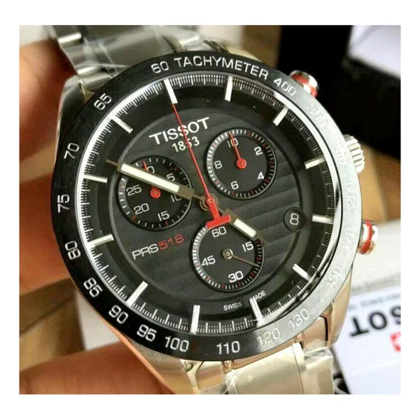 Tissot Prs 516 Chronograph T100.417.11.051.01 Çelik Kordon Siyah Erkek Kol Saati - Görsel 6
