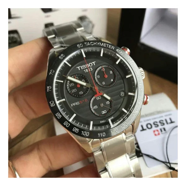 Tissot Prs 516 Chronograph T100.417.11.051.01 Çelik Kordon Siyah Erkek Kol Saati - Görsel 7