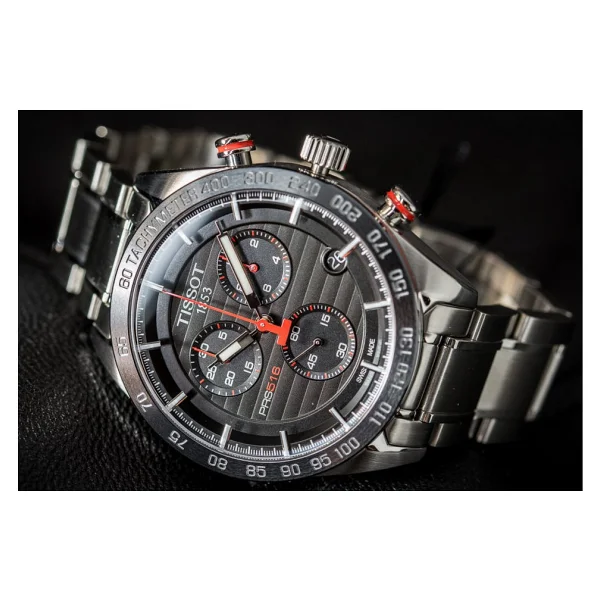 Tissot Prs 516 Chronograph T100.417.11.051.01 Çelik Kordon Siyah Erkek Kol Saati - Görsel 8