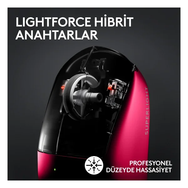 Logitech G Pro X Superlight 2 910-006798 Pembe Lightspeed Hero Şarjlı Optik Kablosuz Oyuncu Mouse - Görsel 3