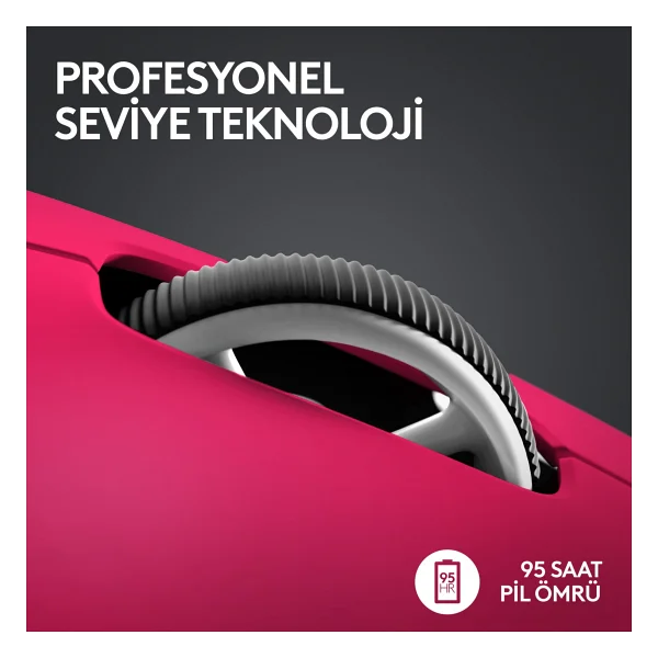 Logitech G Pro X Superlight 2 910-006798 Pembe Lightspeed Hero Şarjlı Optik Kablosuz Oyuncu Mouse - Görsel 9