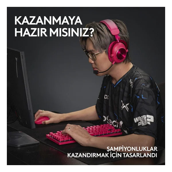 Logitech G Pro X Superlight 2 910-006798 Pembe Lightspeed Hero Şarjlı Optik Kablosuz Oyuncu Mouse - Görsel 5
