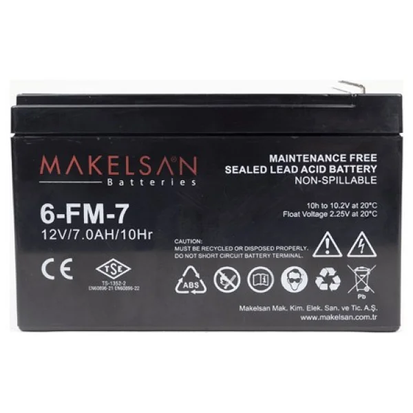 Makelsan 12v 7a Kuru Tip Bakımsız Akü - Görsel 5
