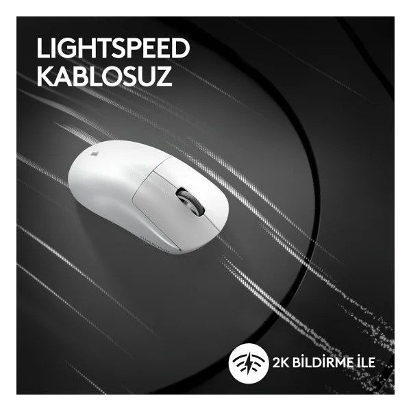 Logitech G Pro X Superlight 2 910-006639 Beyaz Lightspeed Hero Şarjlı Optik Kablosuz Oyuncu Mouse - Görsel 6