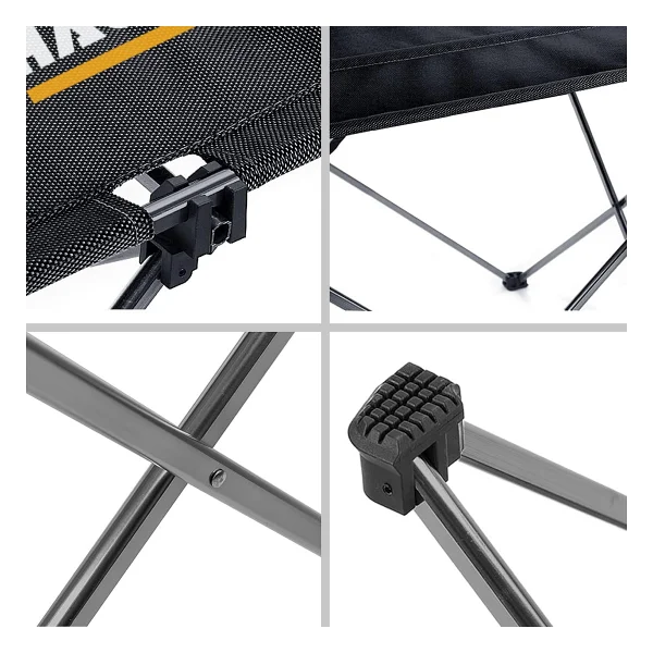 Haegs Ultralight Katlanır Kamp Sehpası, Piknik, Bbq, Balıkçılık, Avcılık, Plaj, Hiking İçin Taşınabilir Kompakt Roll Up Outdoor Kamp Masası Orta Boy - Siyah - Görsel 8