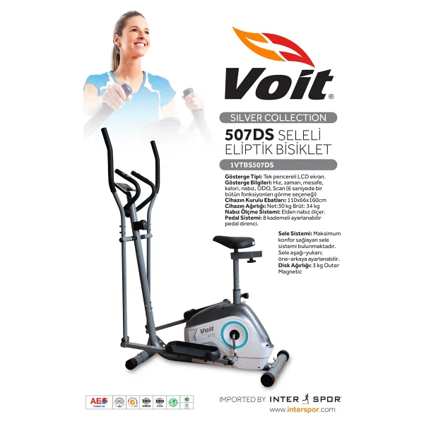 Voit 507 Ds Silver Manyetik Eliptik Bisiklet - Görsel 2