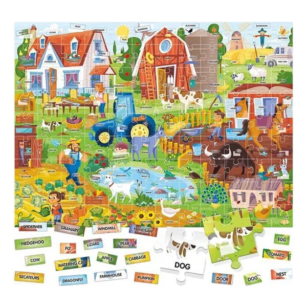 Headu 100 İngilizce Kelime Çiftlik Puzzle It20997 - Görsel 5