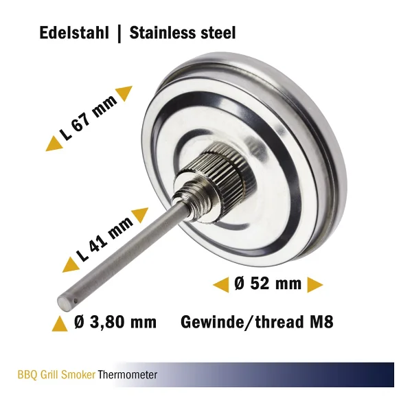 Tfa Dostmann 500 C° Derece Barbekü, Mangal, Smoker, Duman Fırını, Fırın, Izgara, Bbq Termometresi Tm832.1024 - Görsel 4