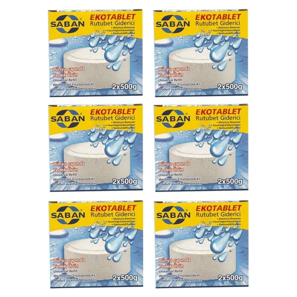 Saban Saban Nem Alıcılı Ve Rutubet Giderici Yedek Tablet 2x500 Gr Naturel 6'li Paket - Görsel 2