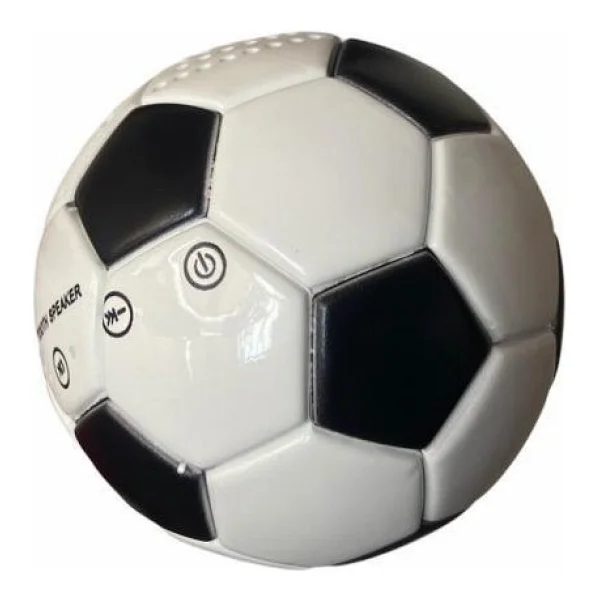 Doppler Siyah Beyaz Mini Futbol Topu Kablosuz Bluetooth Hoparlör - Görsel 5