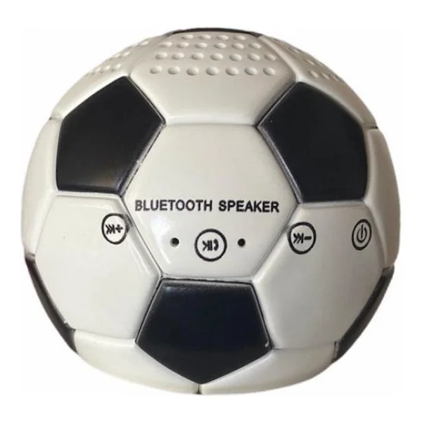 Doppler Siyah Beyaz Mini Futbol Topu Kablosuz Bluetooth Hoparlör - Görsel 2
