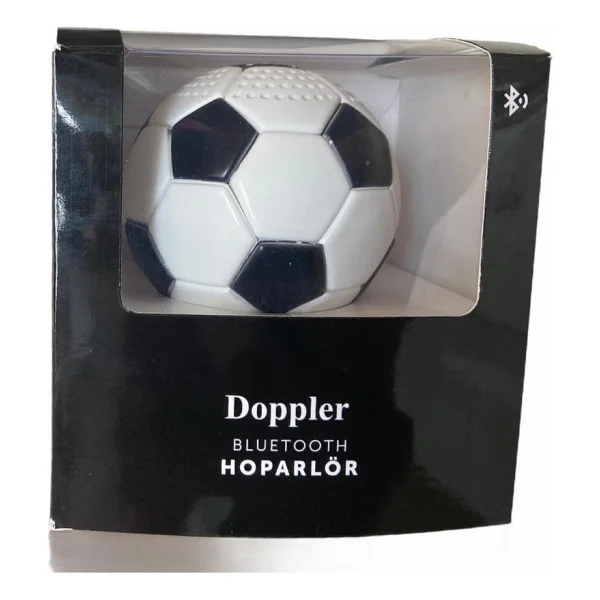 Doppler Siyah Beyaz Mini Futbol Topu Kablosuz Bluetooth Hoparlör - Görsel 3