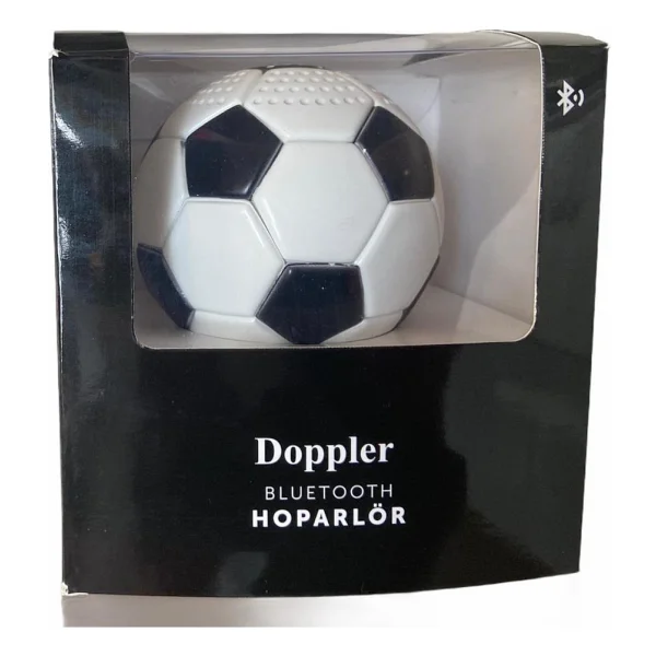 Doppler Siyah Beyaz Mini Futbol Topu Kablosuz Bluetooth Hoparlör - Görsel 4