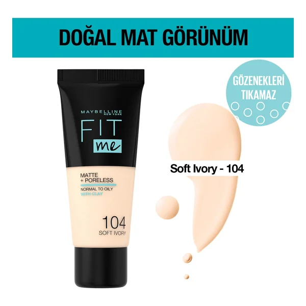 Maybelline Fit Me Matte + Poreless 250 Sun Beige 30 Ml Likit Fondöten - Görsel 7