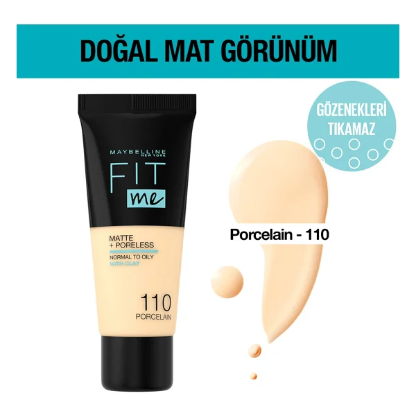 Maybelline Fit Me Matte + Poreless 250 Sun Beige 30 Ml Likit Fondöten - Görsel 9