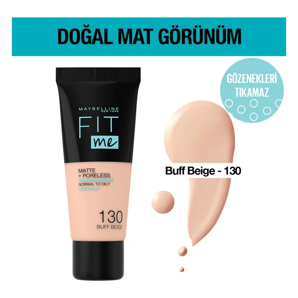 Maybelline Fit Me Matte + Poreless 250 Sun Beige 30 Ml Likit Fondöten - Görsel 7